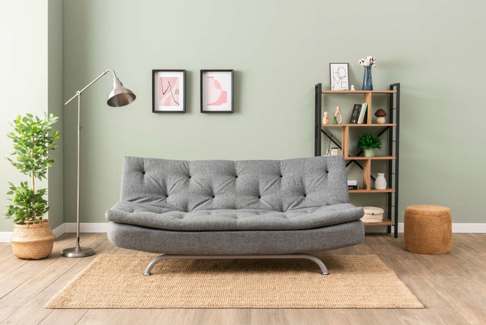 Atelier Del Sofa Rivo - Sofá-Cama de 3 Plazas Gris Claro